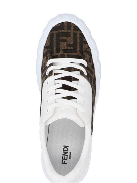 fendi sneakers men white|Fendi white leather sneakers.